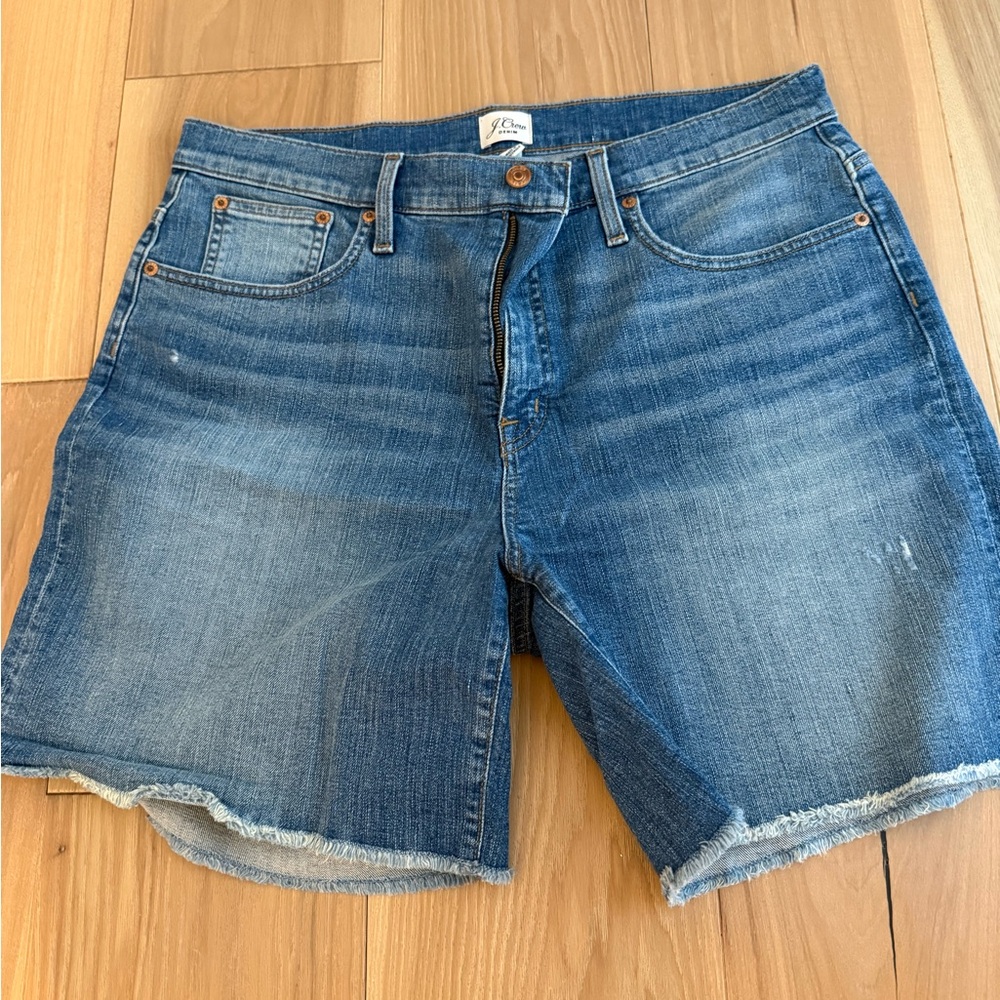 J. Crew Distressed Medium Blue Denim Cutoff Shorts